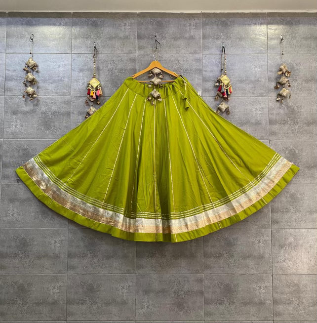 Reyon cotton lappa border chaniya