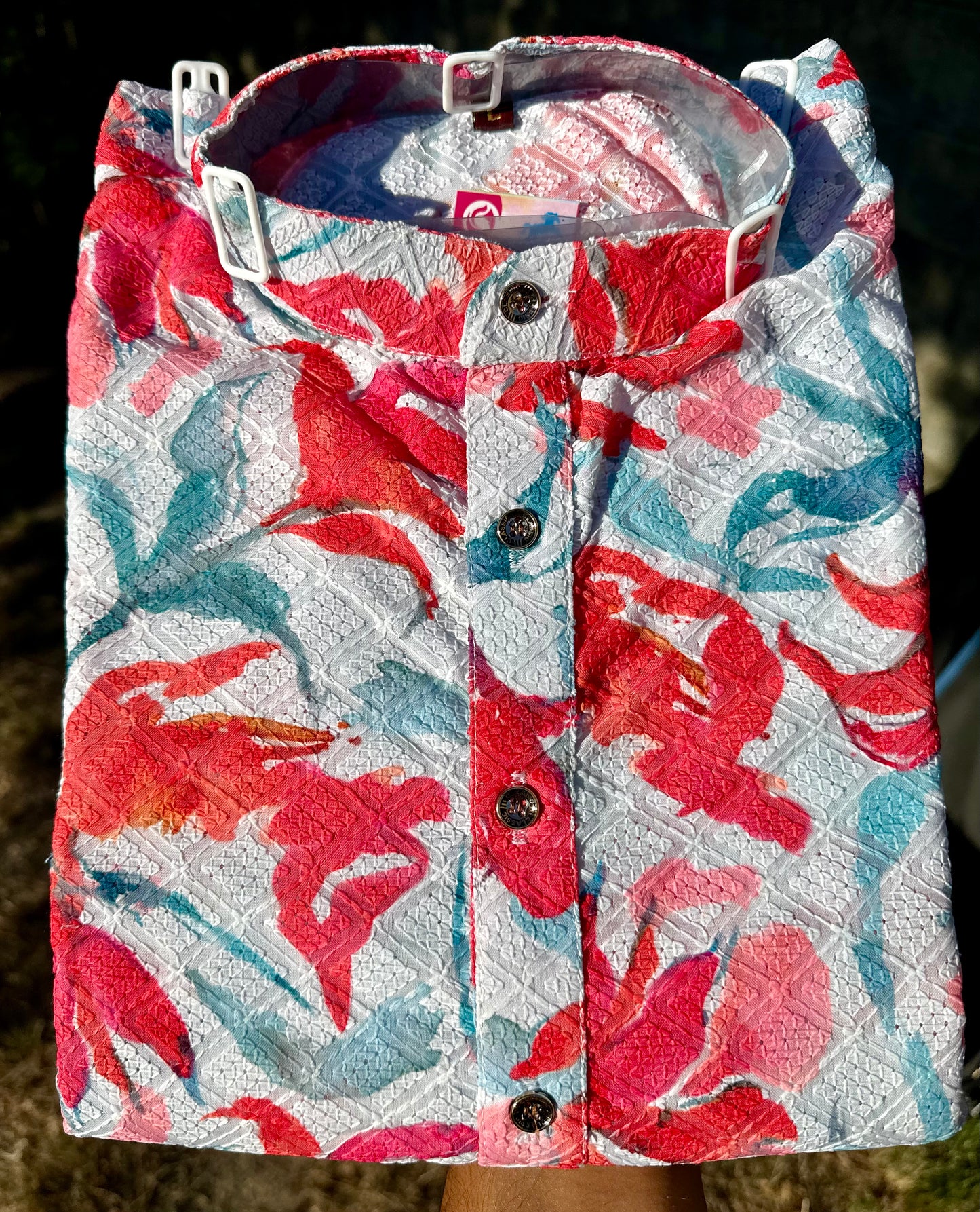 Pale Blue floral print kurta