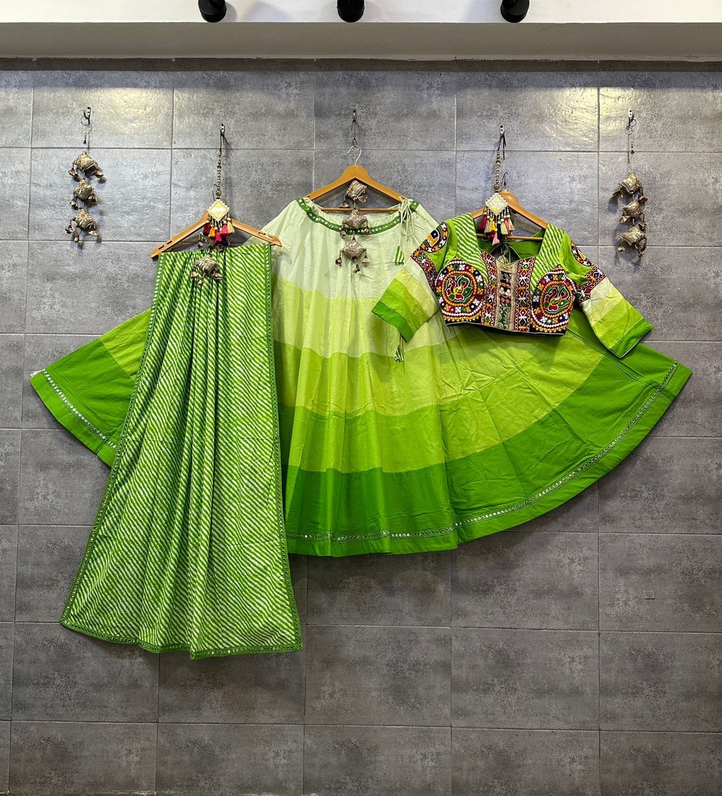 Pure camric cotton shaded chaniya choli