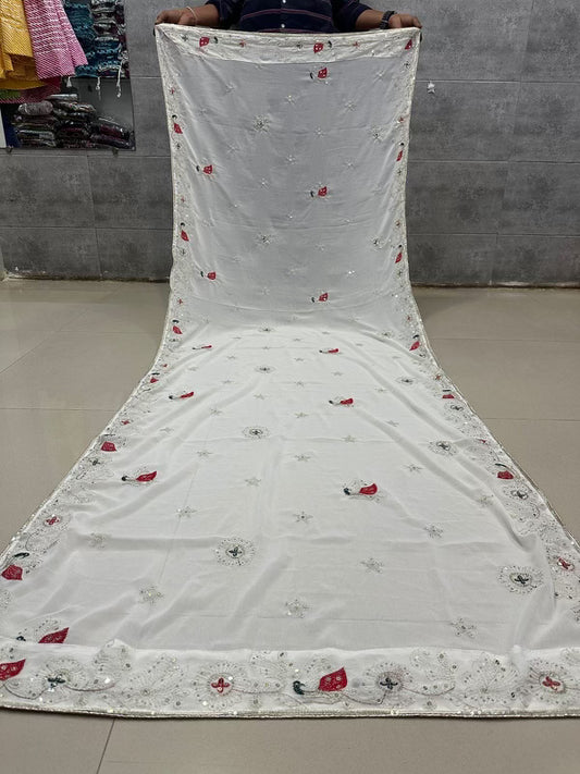 Fox Georgette vintage work dupatta