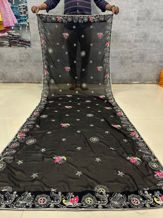 Fox Georgette vintage work dupatta