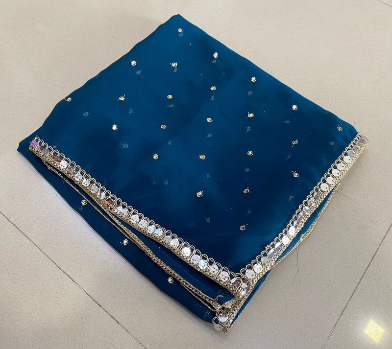 Viscose georgette dupatta with sequence work