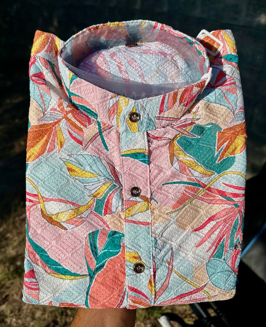 Coral Floral print kurta