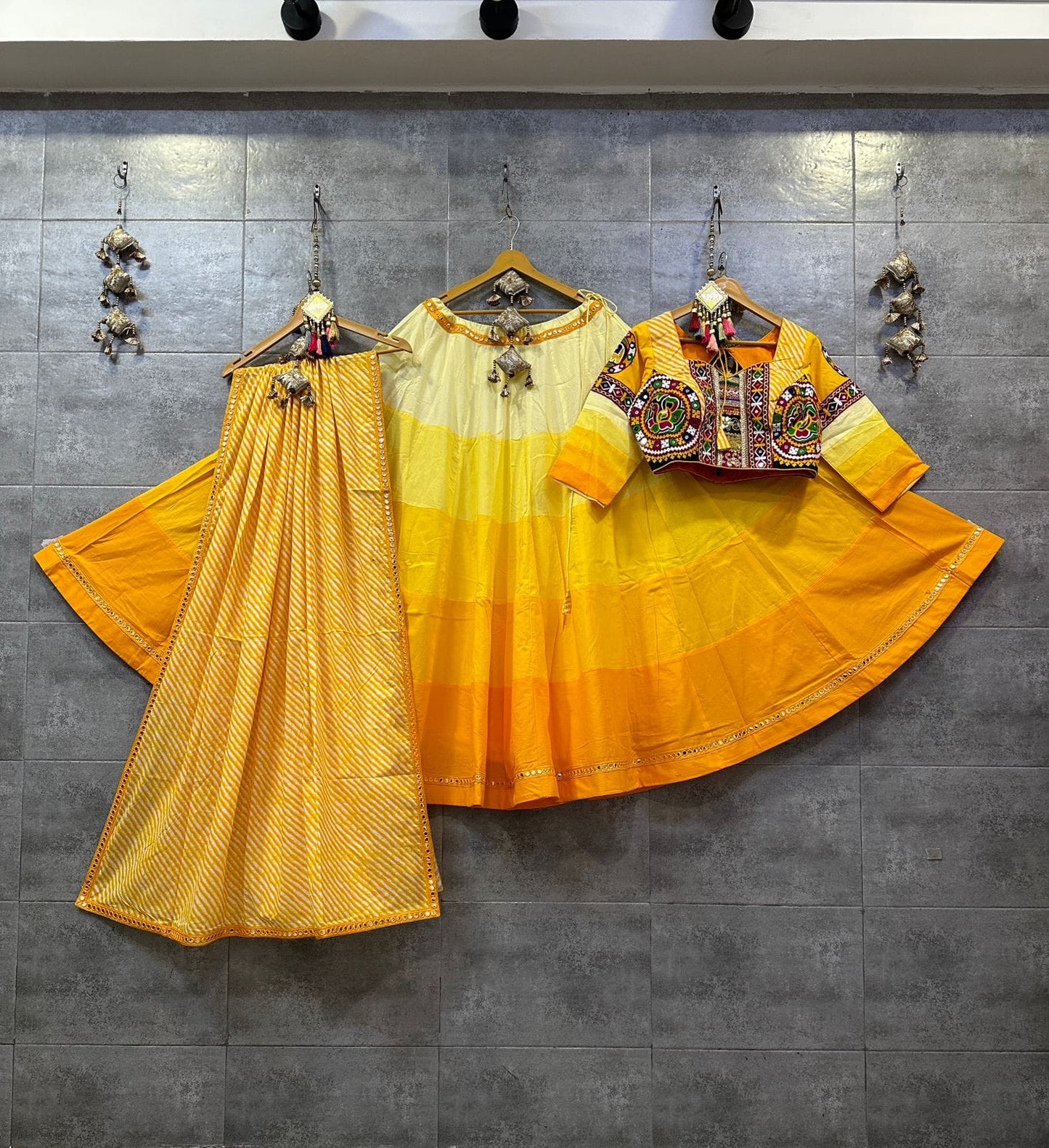 Pure camric cotton shaded chaniya choli