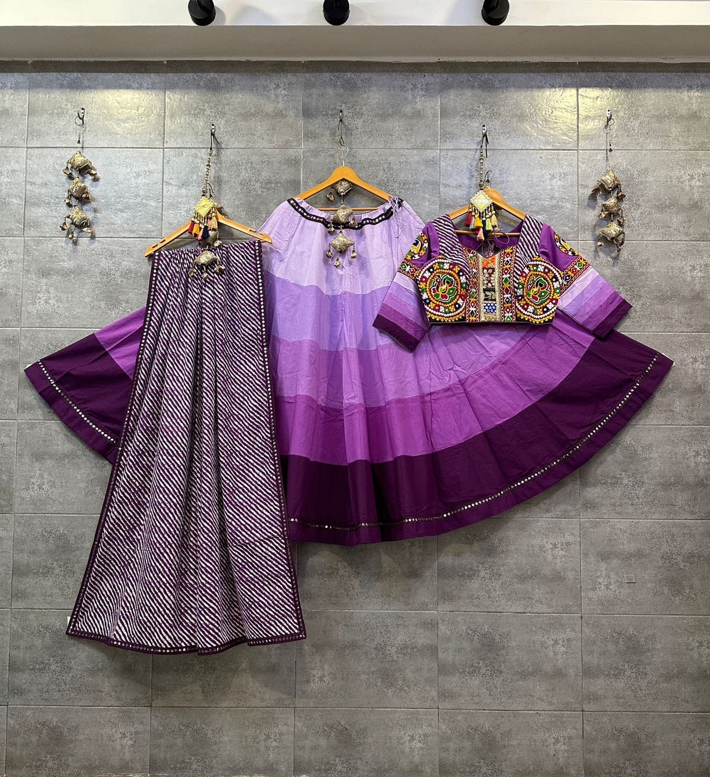 Pure camric cotton shaded chaniya choli